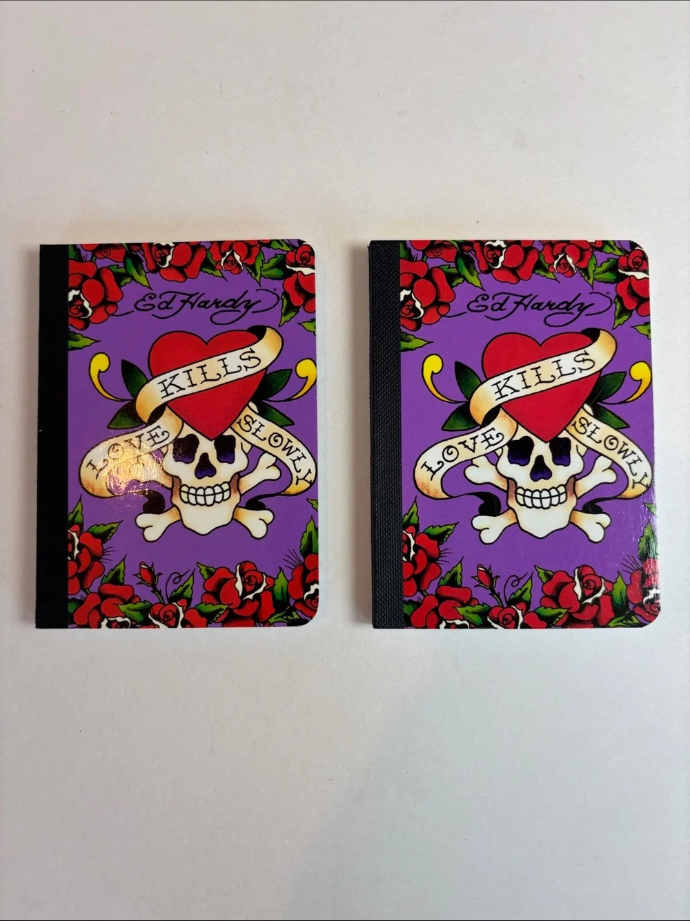 Ed Hardy x Lisa Frank Mini Composition Notebook Love Kills Slowly New Set of 2